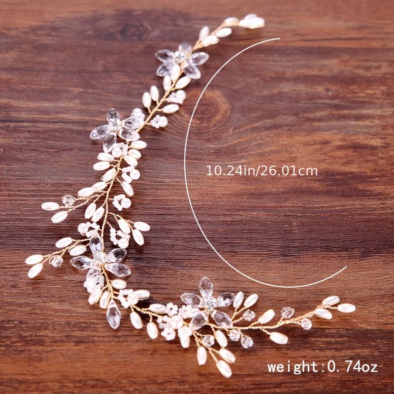 Golden Rhinestone Wedding Hair Comb Bride Headdress