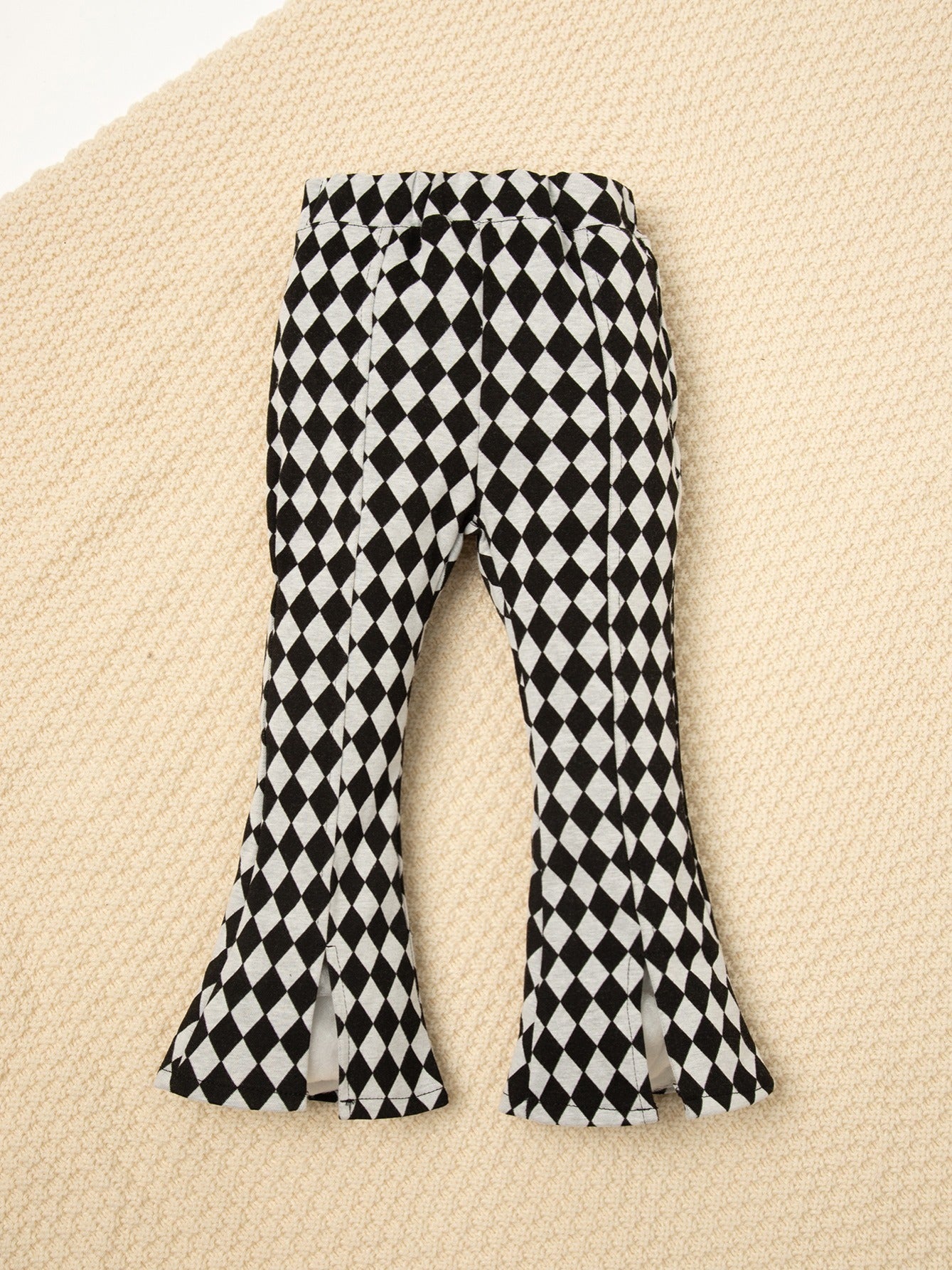Toddler Girls Plaid Striped Flare Pants