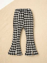 Toddler Girls Plaid Striped Flare Pants