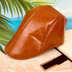 Unisex Leather Peaked Cap Casual Summer Outing Hat