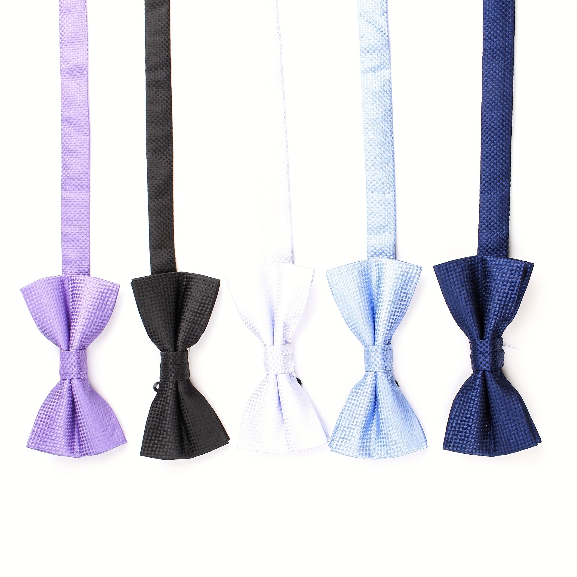 Polyester Jacquard Bow Tie Solid Plain Bow Tie For Men Groom