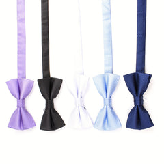 Polyester Jacquard Bow Tie Solid Plain Bow Tie For Men Groom