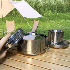 8pcs Stainless Steel Outdoor Cookware Set for Camping