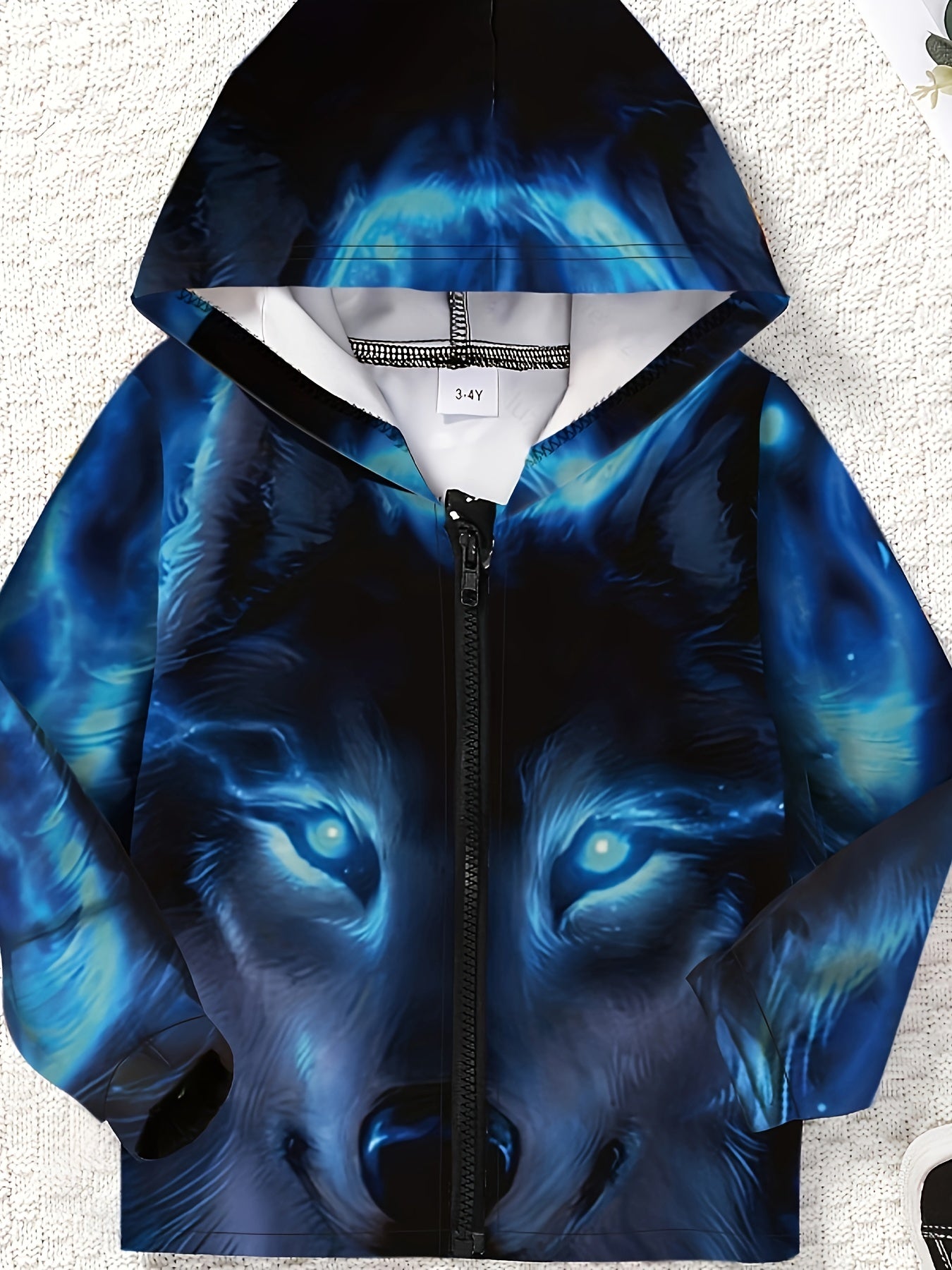Dino Graphic Zip Front Hoodie Kids Sports Jacket Gift