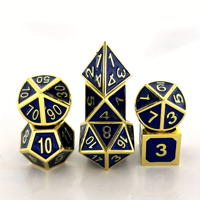 7pcs Metal Dice For Fun Game Number Dice Desktop Entertainment