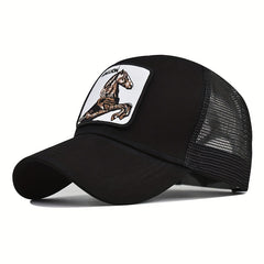Animal Embroidery Patch Baseball Cap Unisex Adjustable Mesh Dad Hat