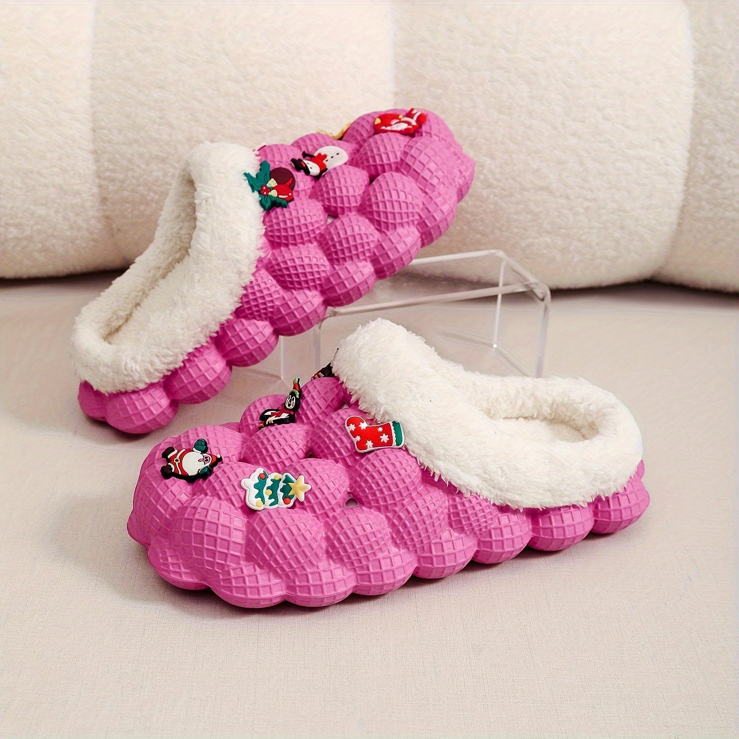 Boys Cartoon Fleece House Shoes - Cozy Non Slip Indoor Shoes