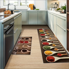Boho Anti Fatigue Kitchen Rugs - Absorbent Non Slip Stain Resistant