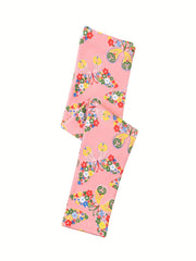 Girls Cartoon Leggings Cotton Soft Footless Floral Butterfly Pattern