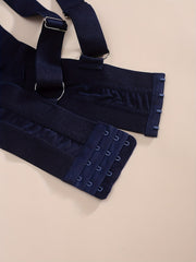 Colorblock Cut Out Slight Stretch Buckle Bra