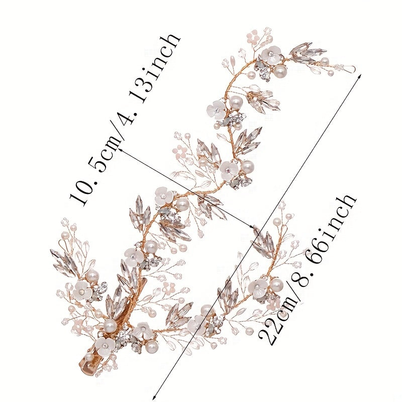 Crystal Pearl Bridal Headpiece Wedding Hair Accessory