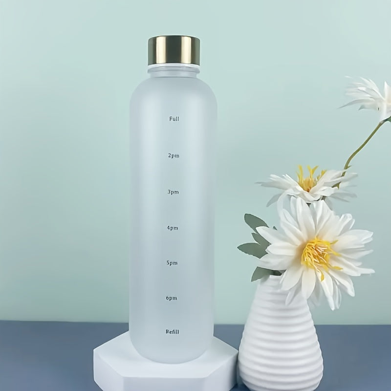 Large Capacity Water Bottle with Time Marker 980ml 33.14oz