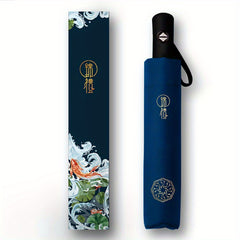Koi Pattern UV Protection Sunshade Umbrella Automatic Folding