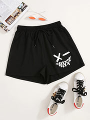 Y2K Sports Elastic Drawstring Shorts Women's Clothing