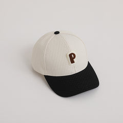 Kids Adjustable Casual Baseball Cap Sunshade with Letter P Embroidery