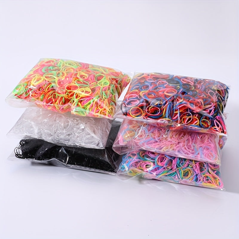1000pcs Girls Colorful Hair Ties Set Holiday Gift
