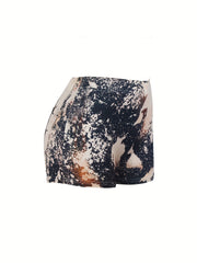 Letter Print Skinny Shorts Casual Shorts For Spring & Summer Women's Clothing