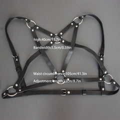 Men's PU Leather Suspenders Gothic Belt Adjustable Body Chest Belt