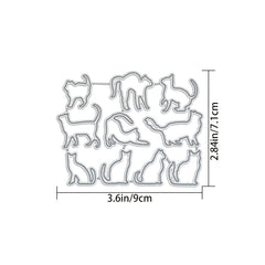 10pcs Cat Metal Cutting Dies for Cards Scrapbooking DIY Projects