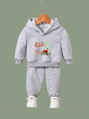 OERYUI 2pcs Christmas Night Print Hoodies Pants Set For Boys Girls