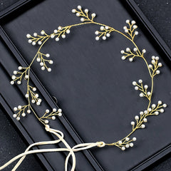 Faux Pearl Bridal Headband Hair Vine Band For Women Bride Pearl Wedding