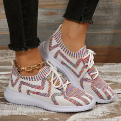 Women's Mesh Breathable Running Shoes Comfortable Lace Up Lightweight Sneakers