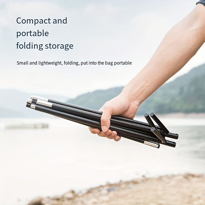 Foldable Camping Storage Rack with Hooks and Pouch
