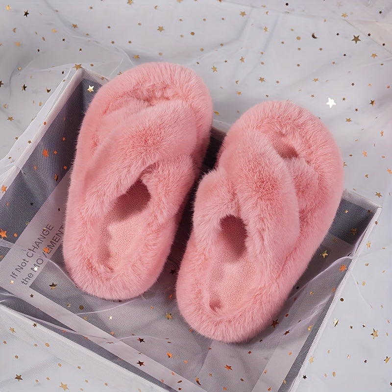 Girls Plush Cozy House Slippers Anti-Skid Slip-On Shoes