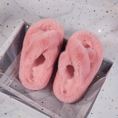 Girls Plush Cozy House Slippers Anti-Skid Slip-On Shoes