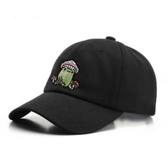 Frog Embroidered Baseball Cap, Absorbent Sweat Hat