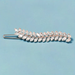Zircon Leaf Hair Clip Side Clip Head Jewelry for Women Girls