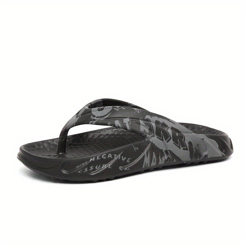 Men's Letters Print Slip On Flip Flops Assorted Colors