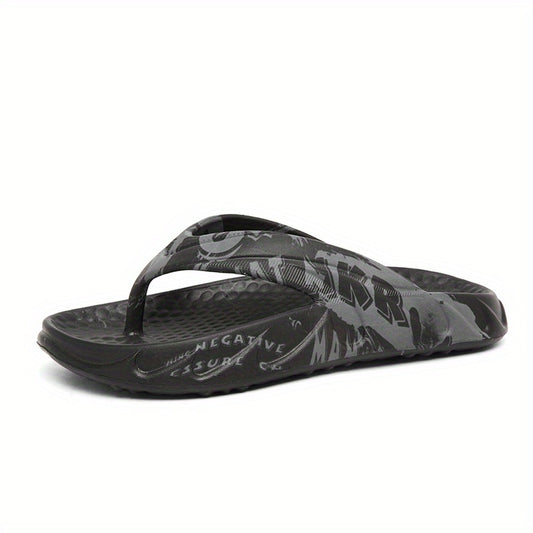 Men's Letters Print Slip On Flip Flops Assorted Colors