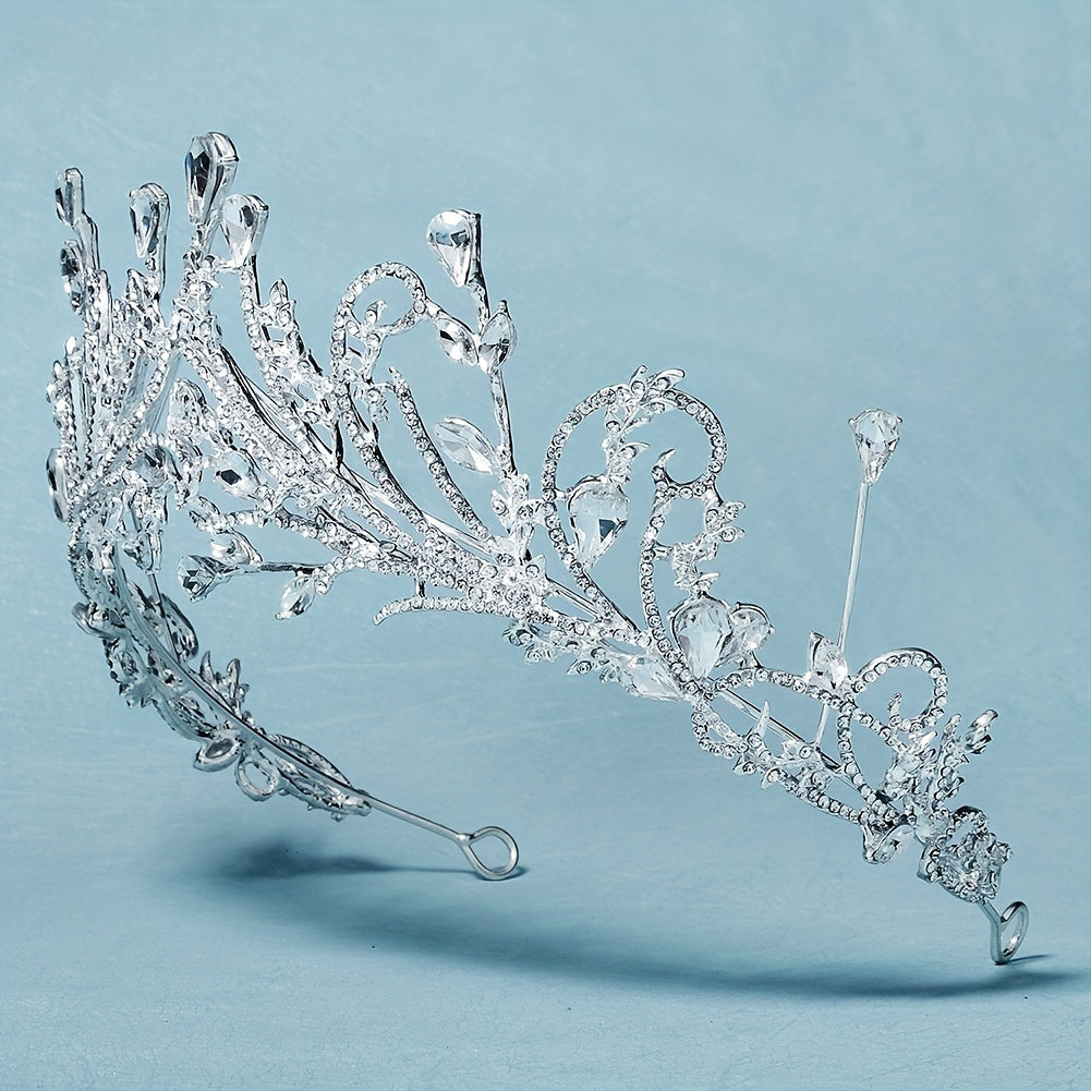 Rhinestone Crown Hair Band Vintage Headband Bridal Wedding Headwear