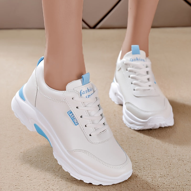 Women's Casual Lace Up Sneakers Lightweight Soft Sole Non-Slip Shoes
