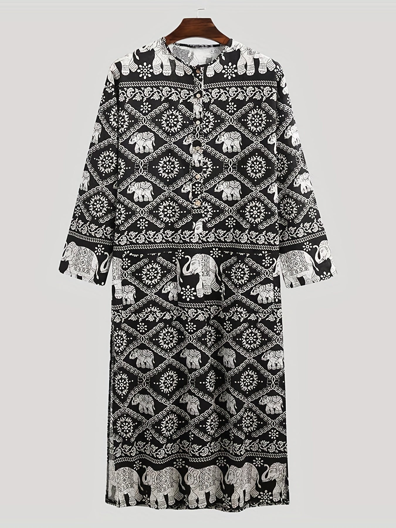 Men's Muslim Long Sleeve Striped Robes - Summer Style in the Middle East