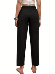 Drawstring High Waist Cropped Pants