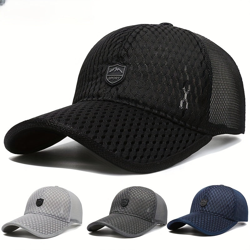 Unisex Breathable Adjustable Baseball Cap With Letter Patch