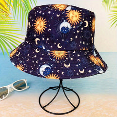Unisex Sunshade Bucket Hat Sun Sea Pattern Outdoor Vacation Travel