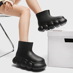 Women's Lightweight Short Rain Boots Casual Wear-resistant Rubber Shoes