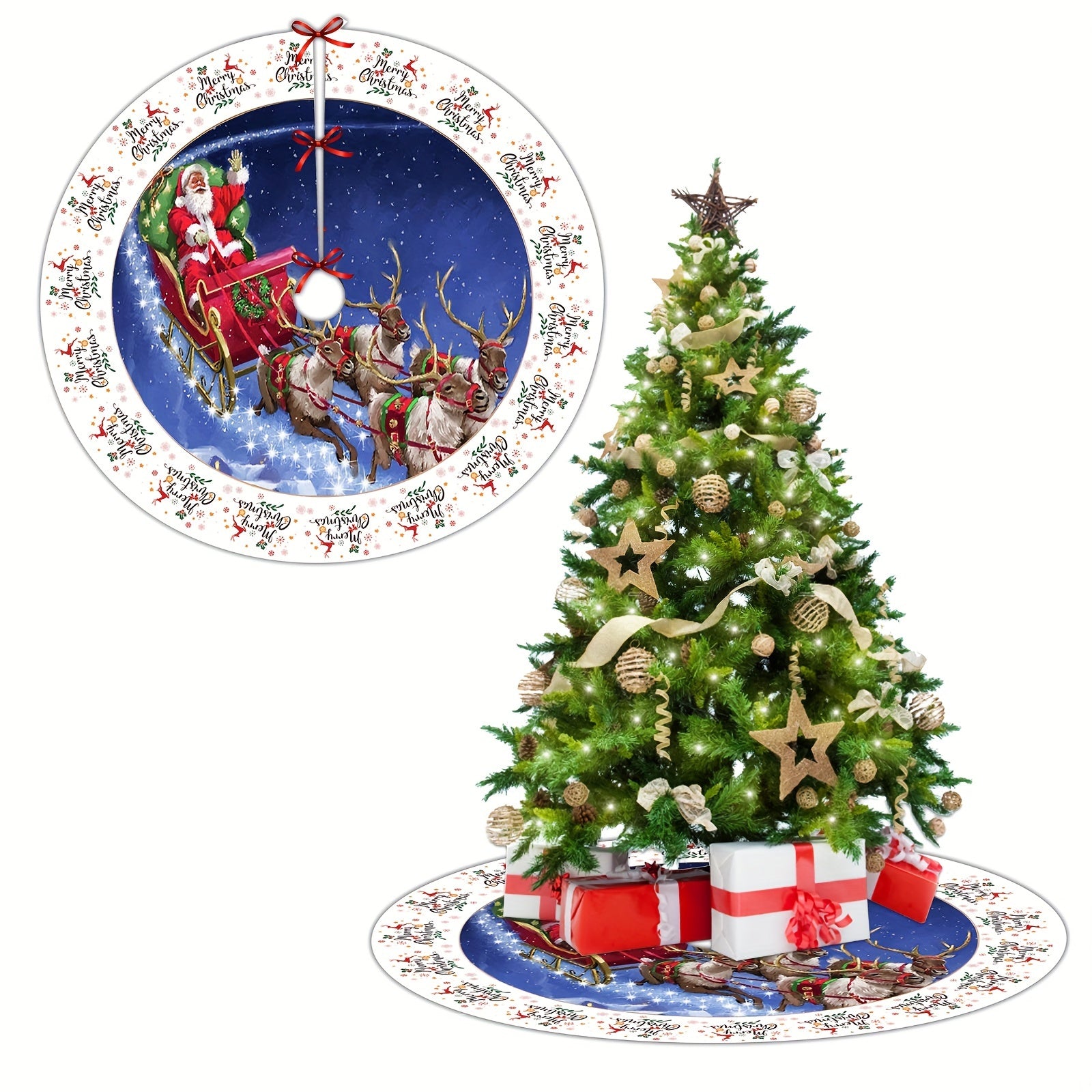 1pc Christmas Tree Skirts 121 92 Cm Christmas Tree Skirt Christmas Decorations