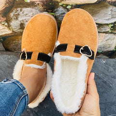 Women's Snow Boots Warm Slippers Love Decoration