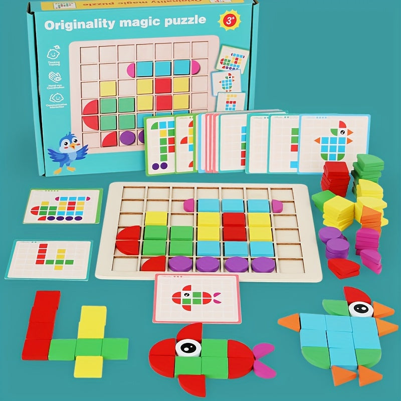 3D Jigsaw Puzzle for Kids Wooden Logic Game