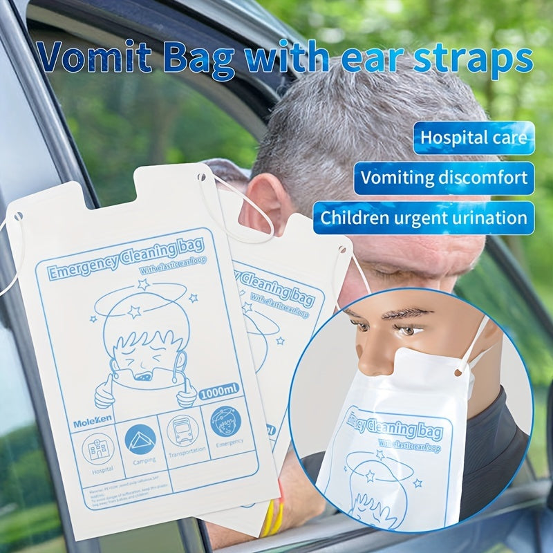10pcs Hanging Ear Vomiting Bag Disposable Travel Sanitary Bag