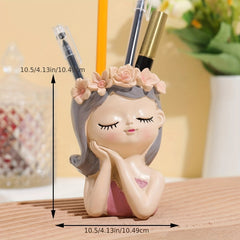 Resin Girl-Shaped Desk Organizer