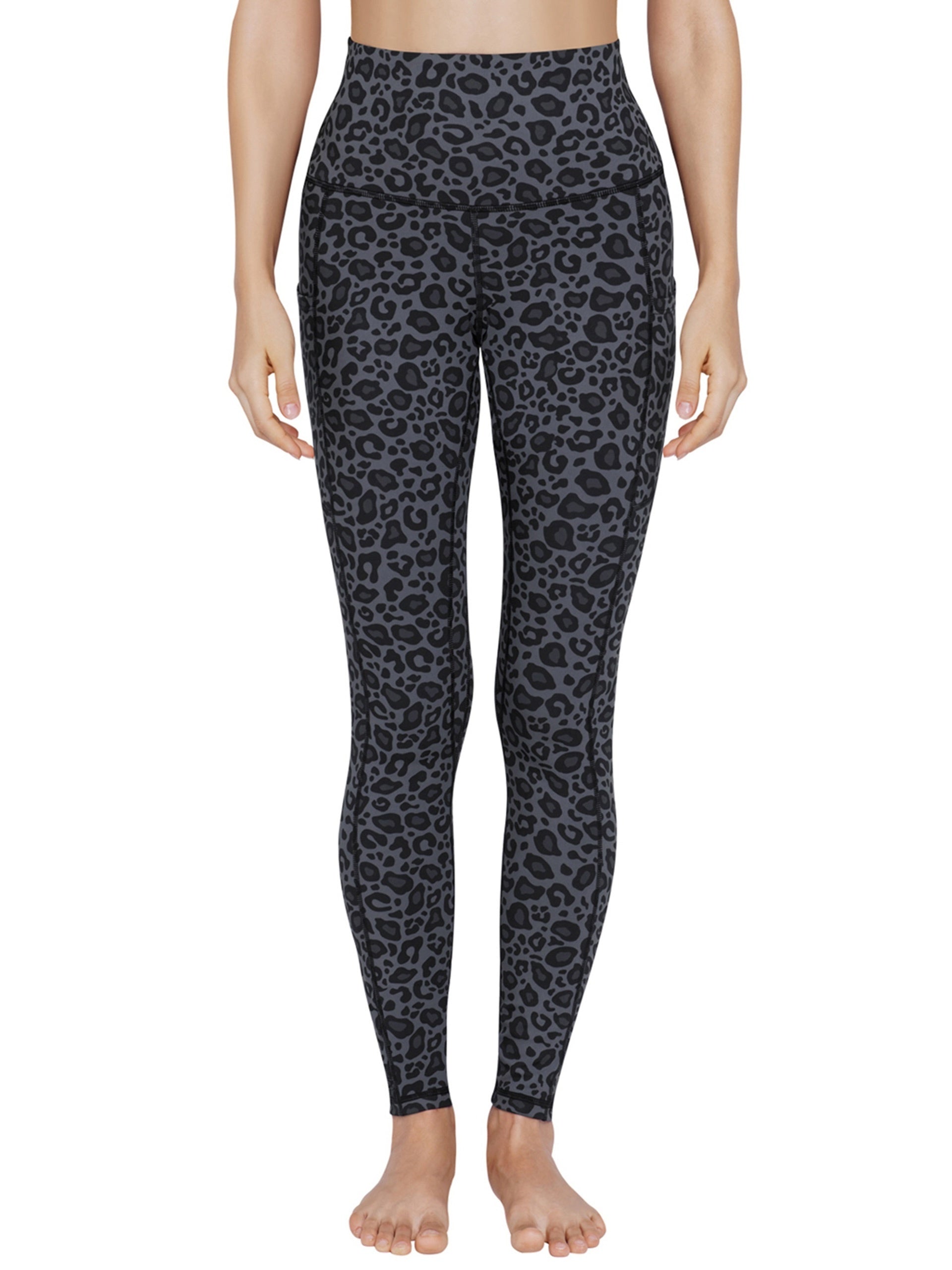 UUE High Waist Yoga Pants With Pockets Tummy Control Leopard Leggings