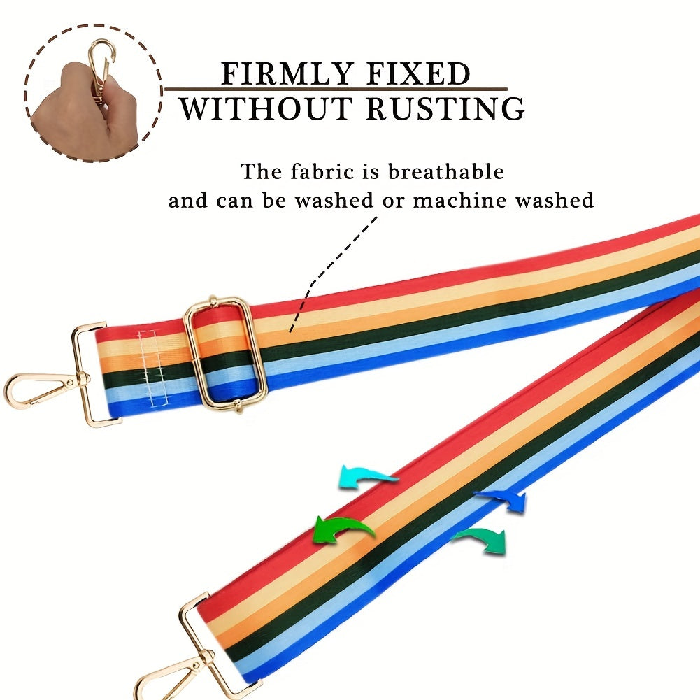 Colorful Striped Pattern Bag Strap DIY Travel Accessories Replacement