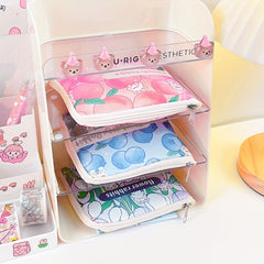 2 Pcs Cartoon Zipper Storage Bag Portable Sanitary Napkin Bag