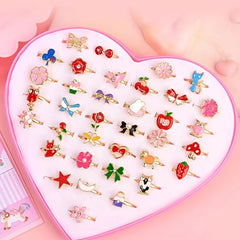 Girls Rhinestone Crown Rings Set Princess Dress Up Accessories
