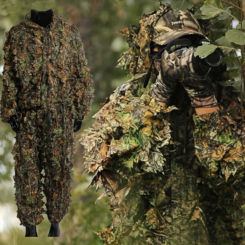 Camouflage Leafy Hat Ghillie Face Covering 3D Full Cover Camo Headwear